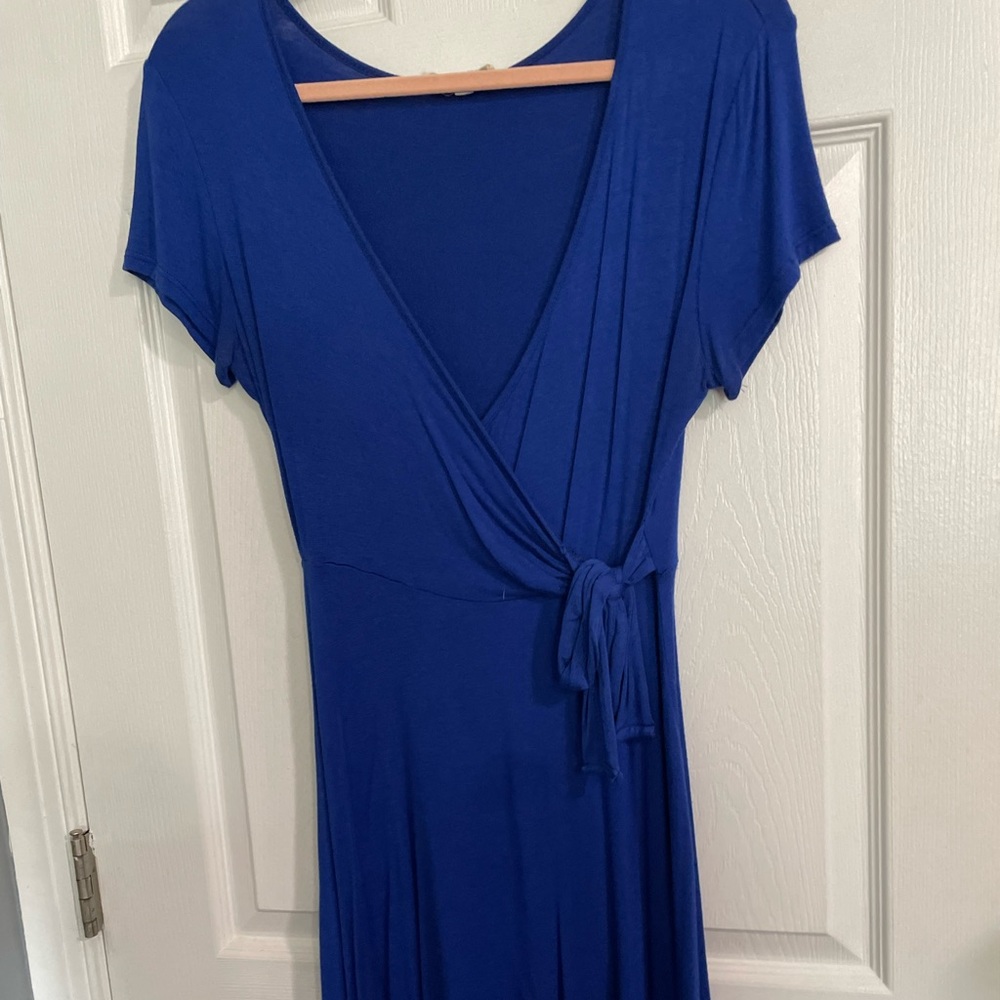 Women’s Royal Blue Mini Wrap Dress